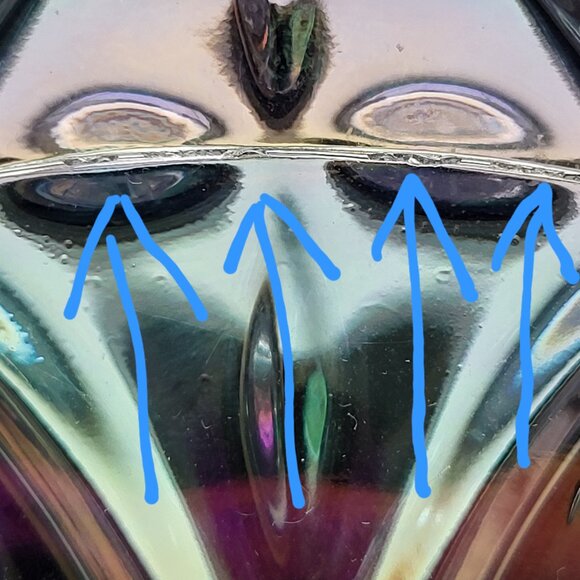 Vintage Federal Glass Stunning Clear Iridescent Petal Bowl 8.5" - Picture 12 of 16